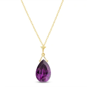 QP Jewellers Amethyst Droplet Pendant Necklace 5.1 ct in 9ct Gold