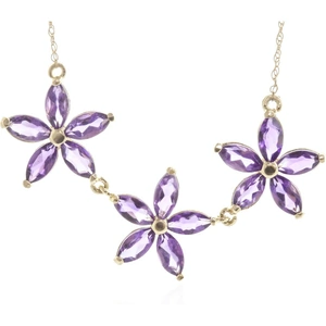 QP Jewellers Amethyst Daisy Chain Pendant Necklace 4.2 ctw in 9ct Gold