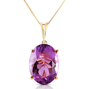 QP Jewellers Amethyst Oval Pendant Necklace 7.55 ct in 9ct Gold