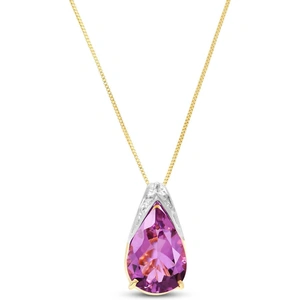QP Jewellers Amethyst Snowcap Pendant Necklace 5 ct in 9ct Gold