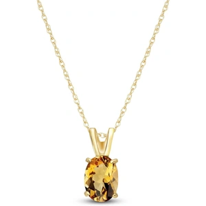 QP Jewellers Citrine Oval Pendant Necklace 0.85 ct in 9ct Gold