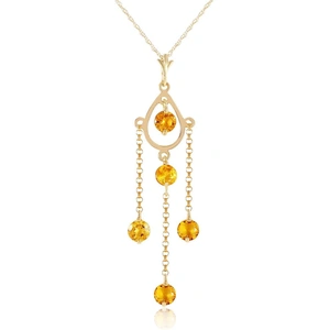 QP Jewellers Citrine Faro Pendant Necklace 1.5 ctw in 9ct Gold