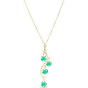 QP Jewellers Emerald Dream Catcher Pendant Necklace 2 ctw in 9ct Gold