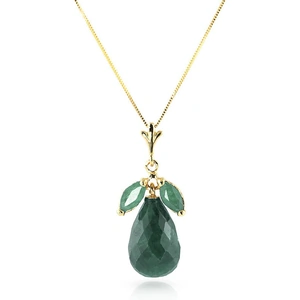 QP Jewellers Emerald Snowdrop Pendant Necklace 9.3 ctw in 9ct Gold