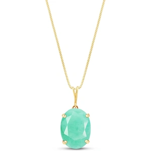 QP Jewellers Emerald Oval Pendant Necklace 6.5 ct in 9ct Gold
