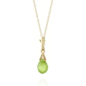 QP Jewellers Peridot Droplet Pendant Necklace 2.5 ct in 9ct Gold