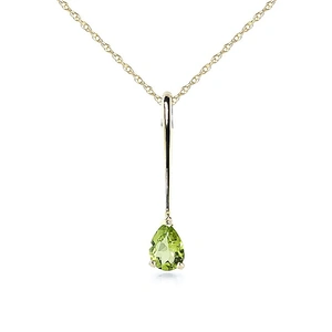 QP Jewellers Pear Cut Peridot Pendant Necklace 0.65 ct in 9ct Gold