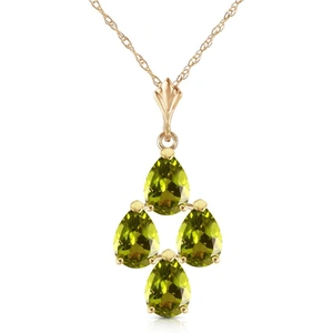 QP Jewellers Peridot Chandelier Pendant Necklace 2.25 ctw in 9ct Gold