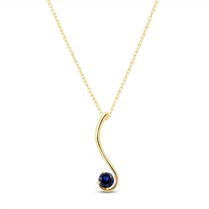 QP Jewellers Sapphire Swish Pendant Necklace 0.55 ct in 9ct Gold