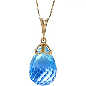 QP Jewellers Blue Topaz Tiara Pendant Necklace 10.25 ct in 9ct Gold