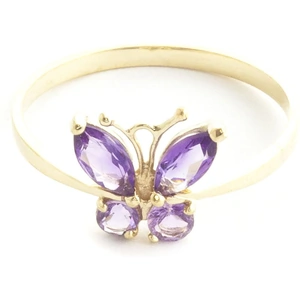 QP Jewellers Amethyst Butterfly Ring 0.6 ctw in 9ct Gold