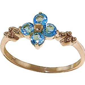 QP Jewellers Round Cut Blue Topaz Ring 0.58 ctw in 9ct Gold