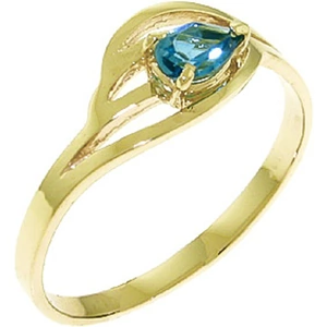 QP Jewellers Blue Topaz Pear Strand Ring 0.3 ct in 9ct Gold