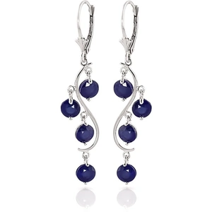 QP Jewellers Sapphire Dream Catcher Drop Earrings 4 ctw in 9ct White Gold