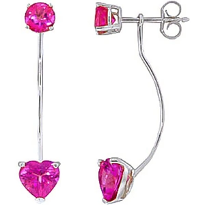 QP Jewellers Pink Topaz Lure Drop Earrings 4.55 ctw in 9ct White Gold