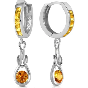 QP Jewellers Citrine Loop Knot Huggie Earrings 0.7 ctw in 9ct White Gold