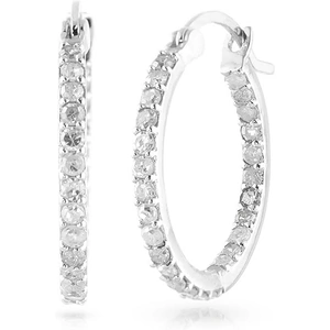QP Jewellers Diamond Hoop Earrings 0.75 ctw in 9ct White Gold