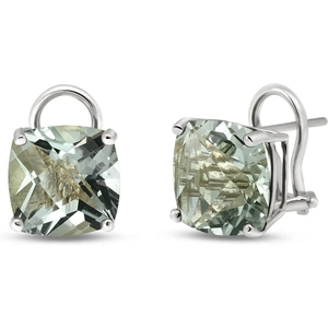 QP Jewellers Green Amethyst Stud Earrings 7.2 ctw in 9ct White Gold