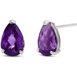 QP Jewellers Amethyst Stud Earrings 3.15 ctw in 9ct White Gold