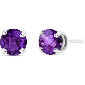 QP Jewellers Amethyst Stud Earrings 0.95 ctw in 9ct White Gold