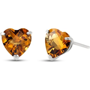 QP Jewellers Citrine Stud Earrings 3.25 ctw in 9ct White Gold