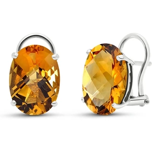 QP Jewellers Citrine Stud Earrings 12 ctw in 9ct White Gold