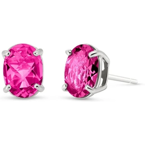 QP Jewellers Pink Topaz Stud Earrings 1.8 ctw in 9ct White Gold