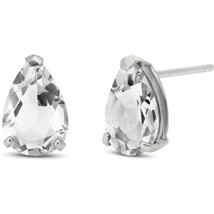 QP Jewellers White Topaz Stud Earrings 3.15 ctw in 9ct White Gold