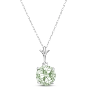 QP Jewellers Green Amethyst Drop Pendant Necklace 1.15 ct in 9ct White Gold