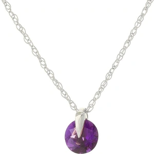 QP Jewellers Amethyst Gem Drop Pendant Necklace 0.75 ct in 9ct White Gold
