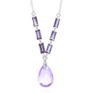QP Jewellers Amethyst Verona Pendant Necklace 4.35 ctw in 9ct White Gold