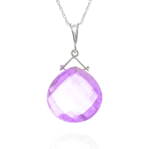 QP Jewellers Amethyst Elliptical Pendant Necklace 8.5 ct in 9ct White Gold