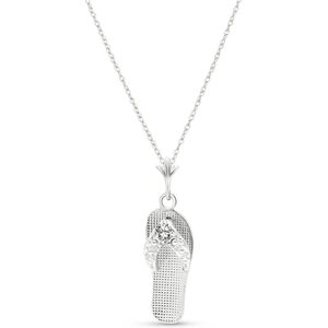 QP Jewellers Diamond Sandal Pendant Necklace 0.02 ctw in 9ct White Gold