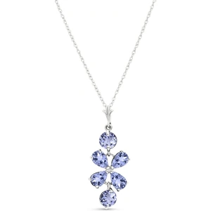 QP Jewellers Tanzanite Blossom Pendant Necklace 3.15 ctw in 9ct White Gold
