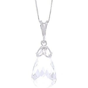 QP Jewellers White Topaz Tiara Pendant Necklace 7 ct in 9ct White Gold