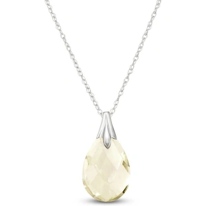 QP Jewellers White Topaz Dewdrop Pendant Necklace 3 ct in 9ct White Gold