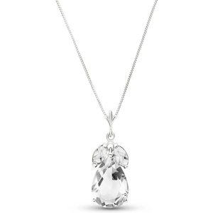 QP Jewellers White Topaz Pear Drop Pendant Necklace 6.5 ctw in 9ct White Gold