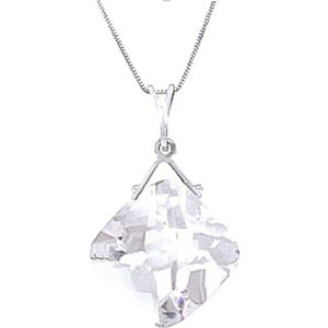 QP Jewellers White Topaz Cushion Pendant Necklace 8.75 ct in 9ct White Gold