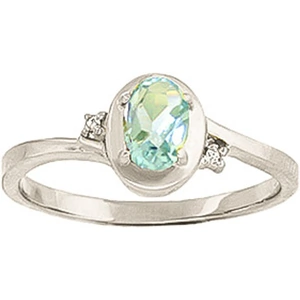 QP Jewellers Aquamarine & Diamond Meridian Ring in 9ct White Gold