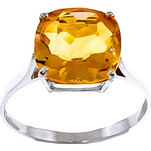QP Jewellers Citrine Rococo Ring 3.6 ct in 9ct White Gold