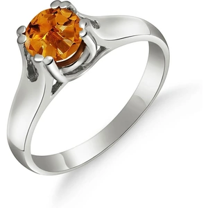 QP Jewellers Citrine Solitaire Ring 1.1 ct in 9ct White Gold