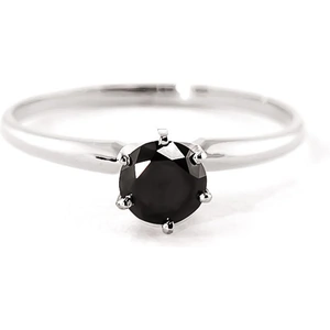 QP Jewellers Black Diamond Crown Solitaire Ring 0.5 ct in 9ct White Gold