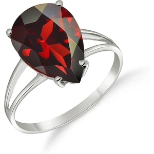 QP Jewellers Garnet Pear Drop Ring 5 ct in 9ct White Gold