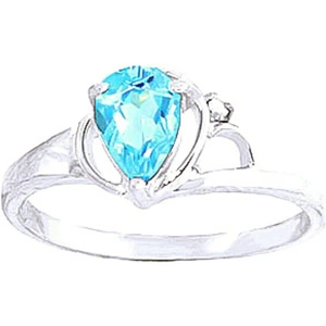 QP Jewellers Blue Topaz & Diamond Glow Ring in 9ct White Gold
