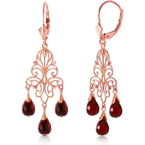 QP Jewellers Garnet Mirage Drop Earrings 3.75 ctw in 9ct Rose Gold