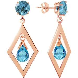 QP Jewellers Blue Topaz Kite Drop Earrings 2.4 ctw in 9ct Rose Gold
