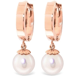 QP Jewellers Pearl Drop Earrings 4 ctw in 9ct Rose Gold