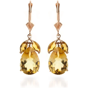 QP Jewellers Citrine Drop Earrings 13 ctw in 9ct Rose Gold