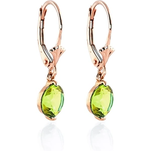QP Jewellers Peridot Drop Earrings 3.1 ctw in 9ct Rose Gold