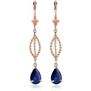 QP Jewellers Sapphire Sceptre Drop Earrings 3 ctw in 9ct Rose Gold